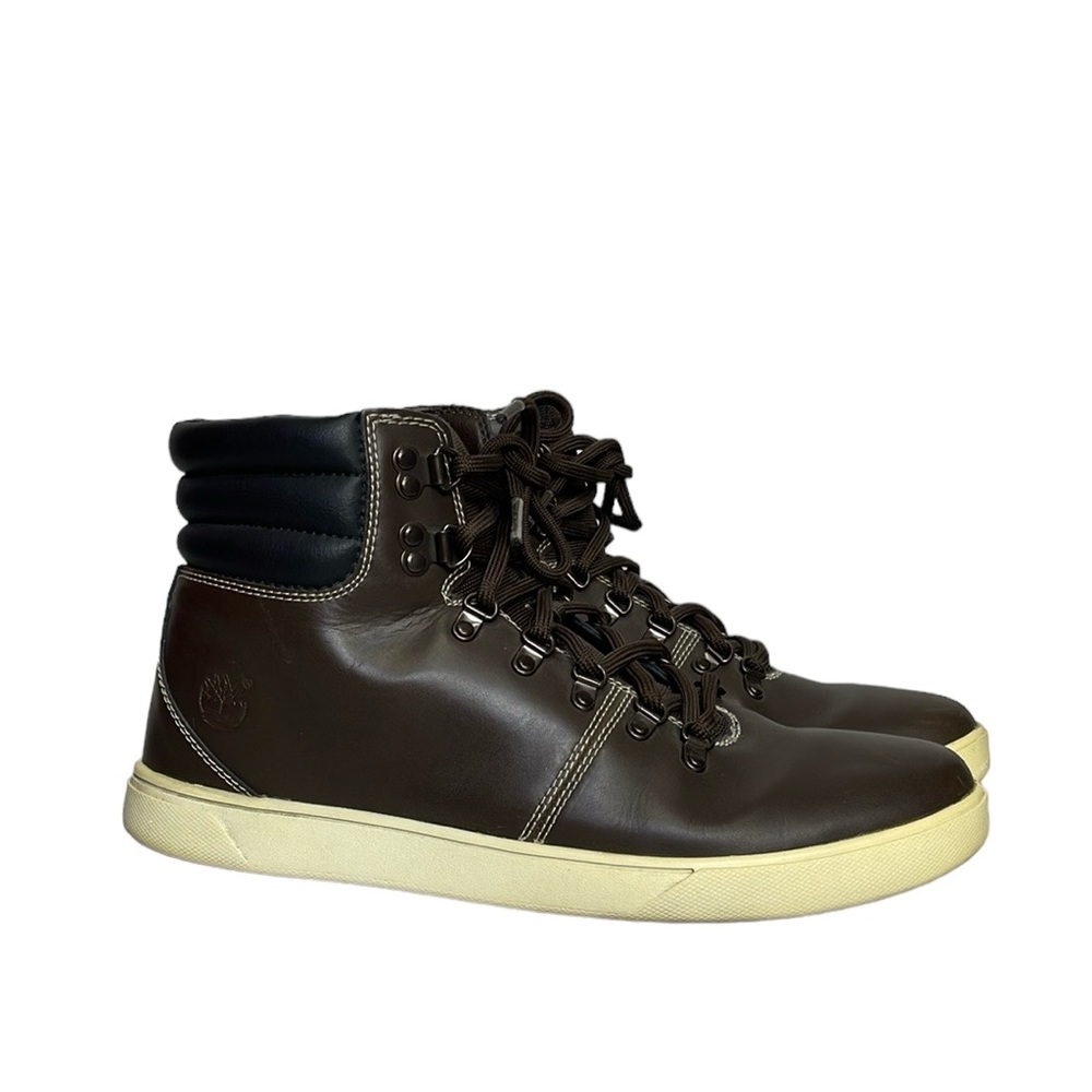 Timberland Men's Black and Brown Boots leather sneakers size 10